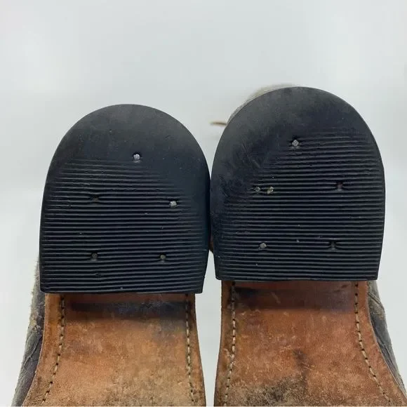 Frye Veronica  Leather Boots Color Brown Fashion Cracked Shiny Finish SZ 6 - Picture 11 of 15